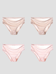 4Pcs Solid Color Mulberry Silk Knitted Panties (Bra NOT Included)