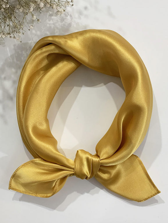 SilkSilky US Pure Silk Scarf Yellow 001