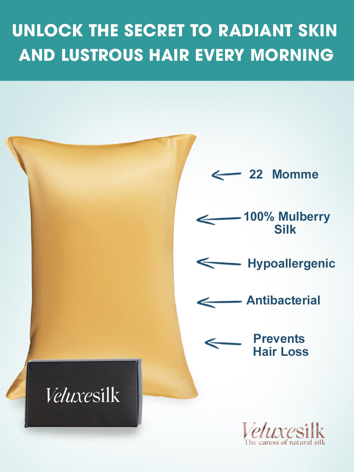 22Momme 100% Pure Silk Pillowcase - Envelope Closure