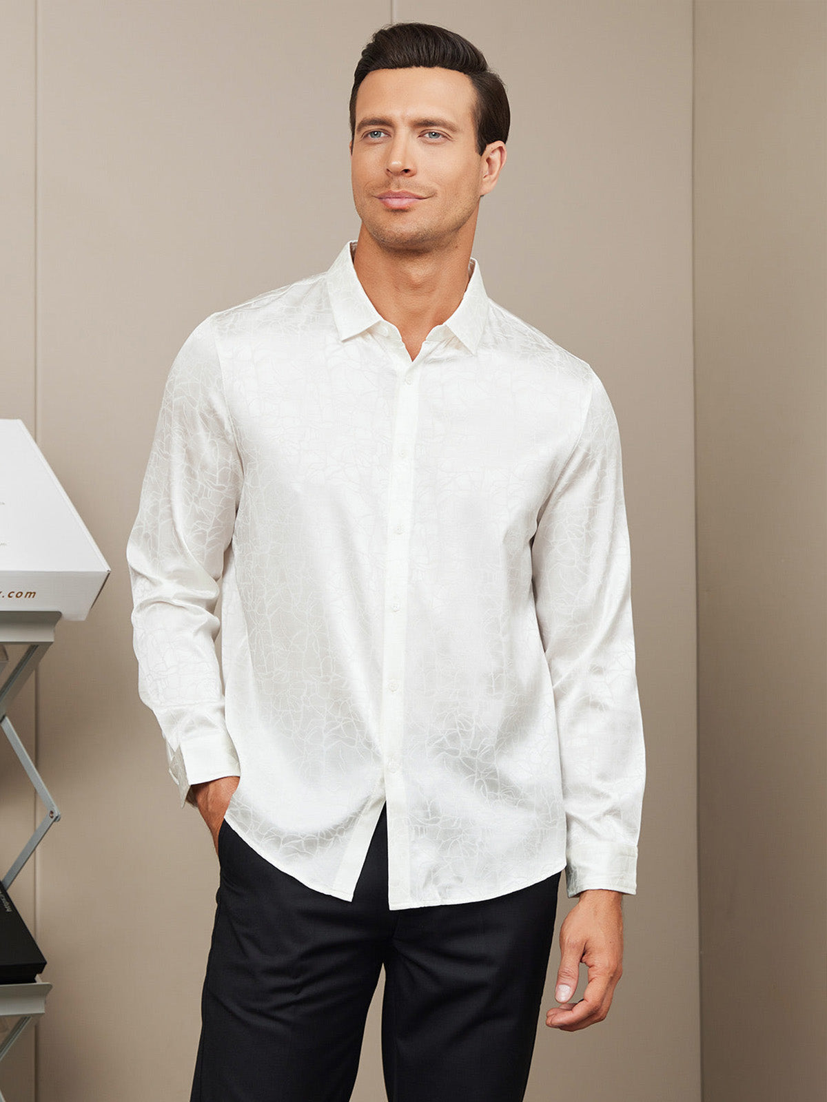 19 Momme Silk Long Sleeve Shirt For Men