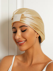 Pure Silk Double Layer Night Turban Sleep Cap