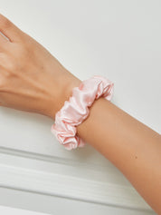 SilkSilky US 19Momme Pure Silk Scrunchie Pink 001