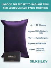 100% Silk 30Momme Luxurious Pillowcase - Hidden Zipper