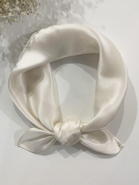 SilkSilky US Pure Silk Scarf Ivory 001