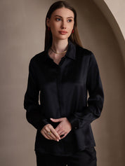 19 Momme Basic Silk Long-Sleeved Shirt