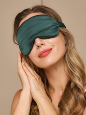 SilkSilky  19Momme Pure Silk Eye Mask DarkGreen 001