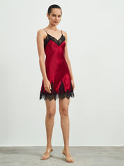 Pure Silk Lace Slip Nightgown Dress