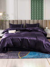 SilkSilky US 25Momme Pure Silk Bedding Set DeepPurple 001