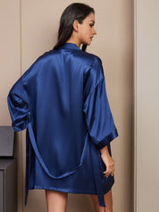 Silk 2-Piece Robe with Nighgown Set