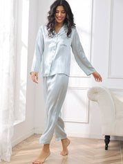 Pure Silk Button Up Women's Pajamas