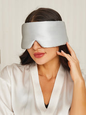 SilkSilky US 19Momme Pure Silk Eye Mask Silver 001