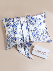 Clearance - 100% Mulberry Silk Pillowcase - Blue Peony