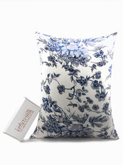 Clearance - 100% Mulberry Silk Pillowcase - Blue Peony