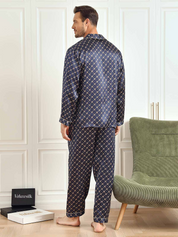 Pure Silk Printed Lapel Men‘s Pajamas