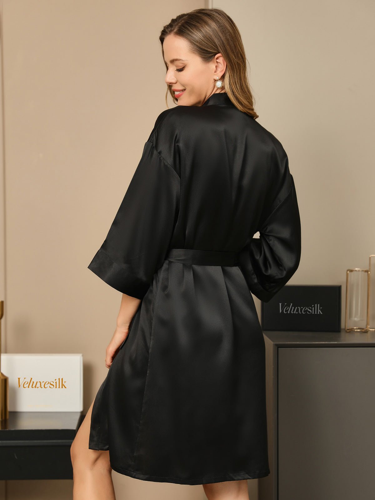 Pure Silk Belted Wrap Womens Robe