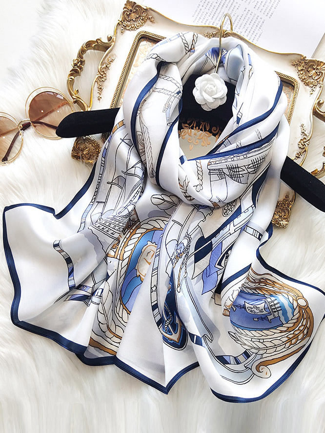 Holiday Gift - Pure Silk Printed Rectangle Scarf