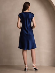 Pure Silk Elegant Short Sleeves Dress