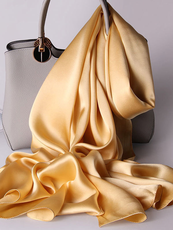 SilkSilky US Pure Silk Scarf Champagne 001