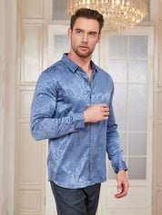 Mulberry Silk Jacquard Shirt for Men