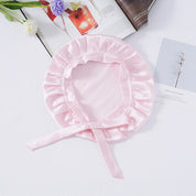 Pure Silk Lace Sleep Cap with Ribbons