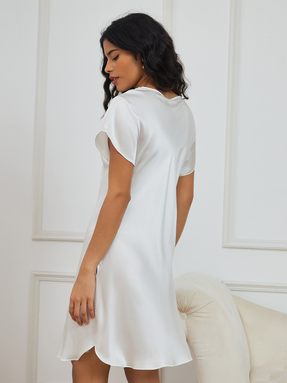 Pure Silk Side Split Sexy Nightgown