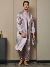 Pure Silk Lapel Collar Belted Robe (Without Pants)