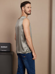 Pure Silk Casual Men's Tank Top