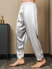 Solid Color Pure Silk Men‘s Sleep Pants