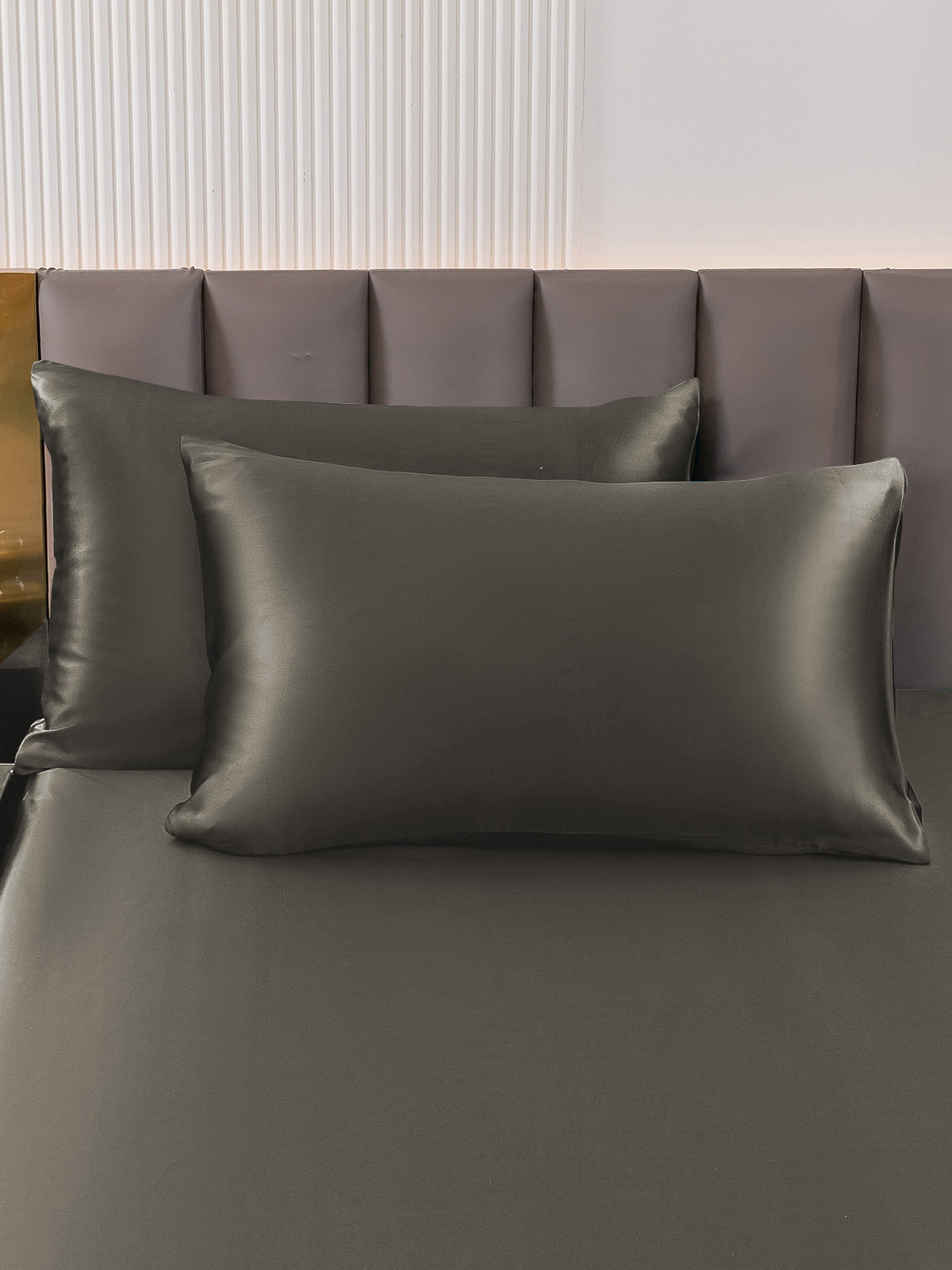 SilkSilky US 22Momme Pure Silk Pillowcase DarkGray 001