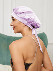 Pure Silk Lace Sleep Cap with Ribbons