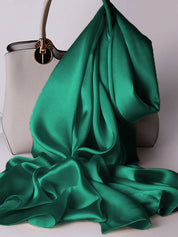 SilkSilky US Pure Silk Scarf DarkGreen 001