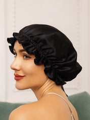 Pure Silk Double Layer Sleeping Caps w/ Ribbon