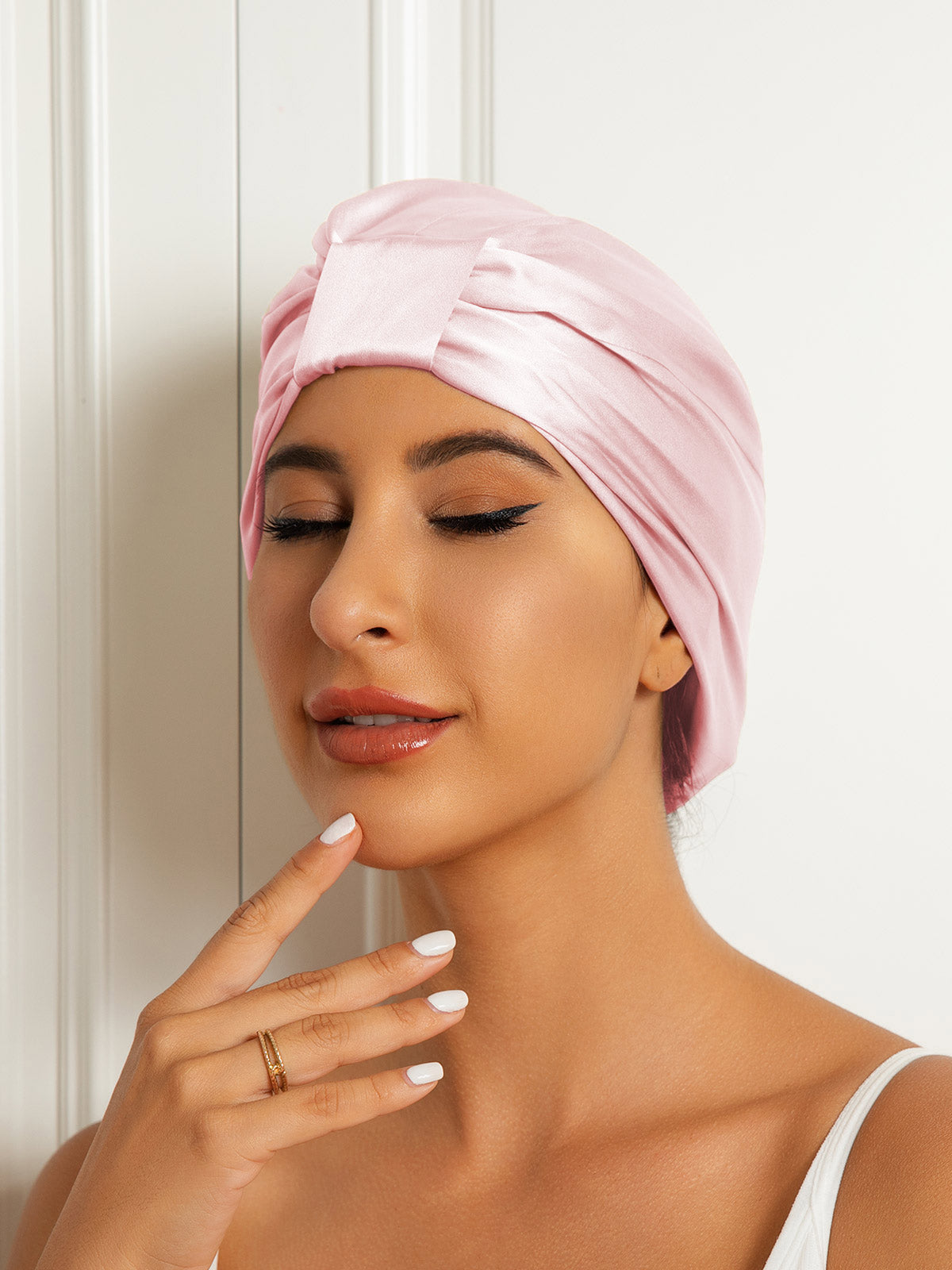 Pure Silk Double Layer Night Turban Sleep Cap