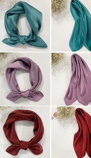 Pure Silk Solid Color Square Scarf 53x53cm/21