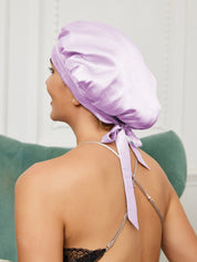 Pure Silk Lace Sleep Cap with Ribbons