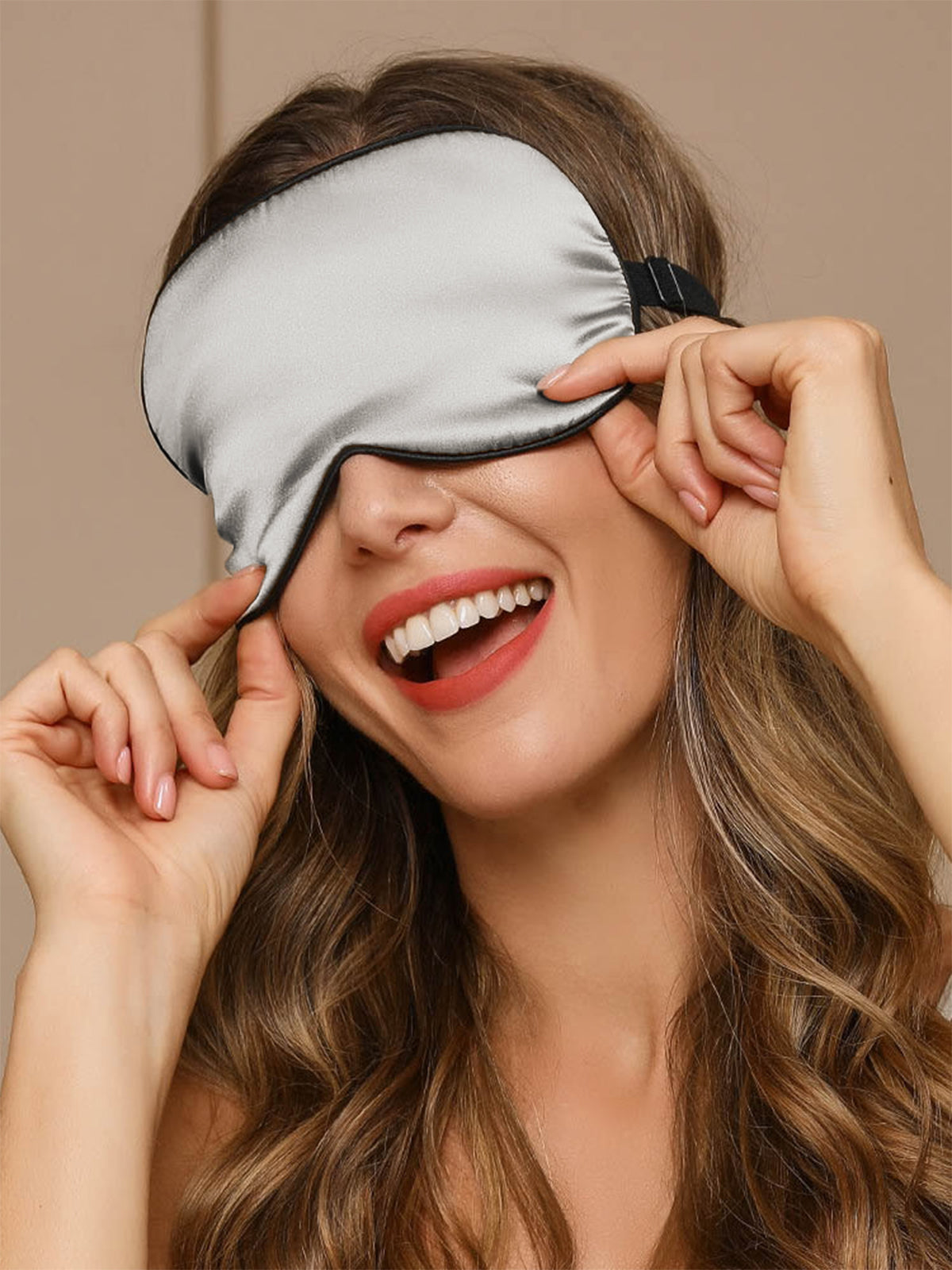 Pure Silk Solid Color Elastic Band Sleep Eye Mask