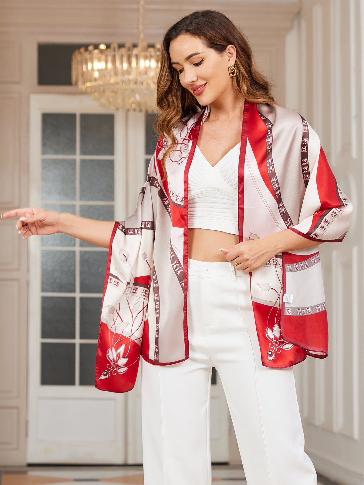 SilkSilky US Pure Silk Scarf Wine 001