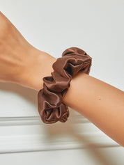 SilkSilky US 19Momme Pure Silk Scrunchie Coffee 001