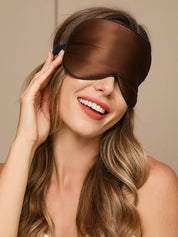 Pure Silk Solid Color Elastic Band Sleep Eye Mask