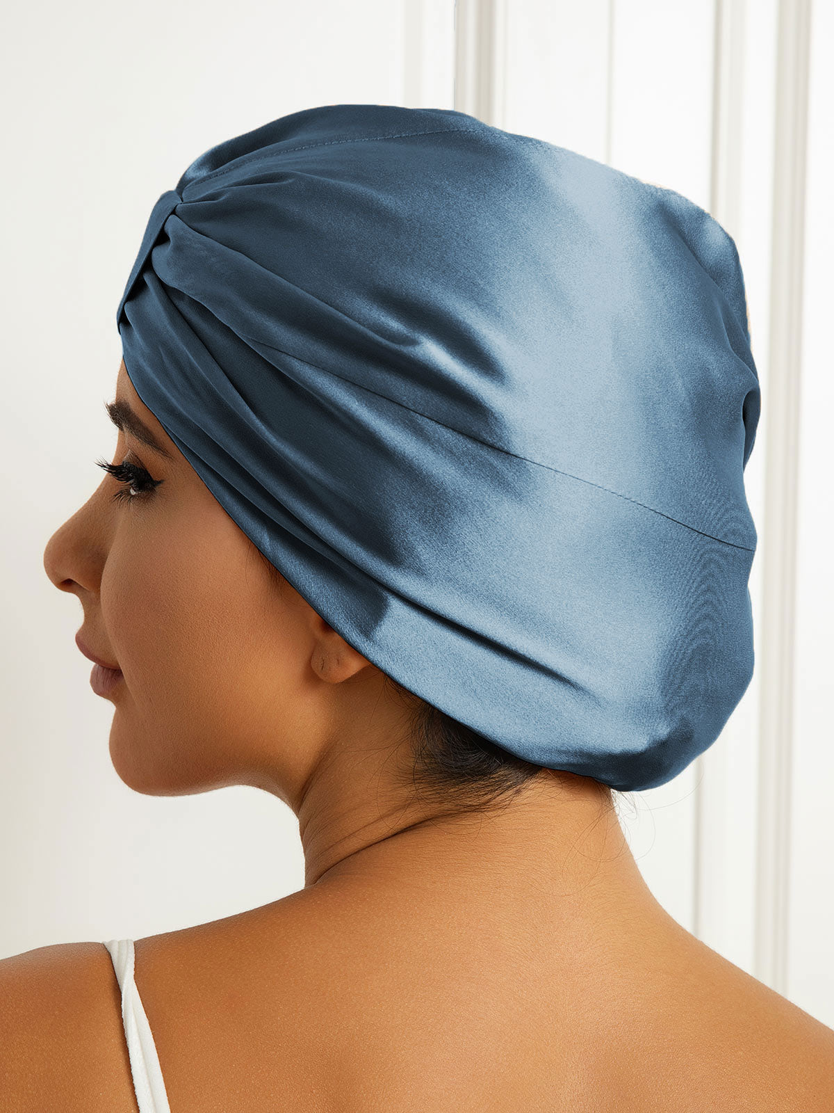 Pure Silk Double Layer Night Turban Sleep Cap