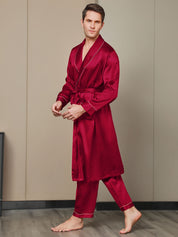 Pure Silk Lapel Collar Belted Robe (Without Pants)