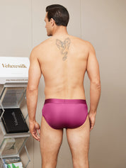 Silk Knitted Men‘s Solid Color Underwear with Open Fly