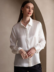 19 Momme Basic Silk Long-Sleeved Shirt