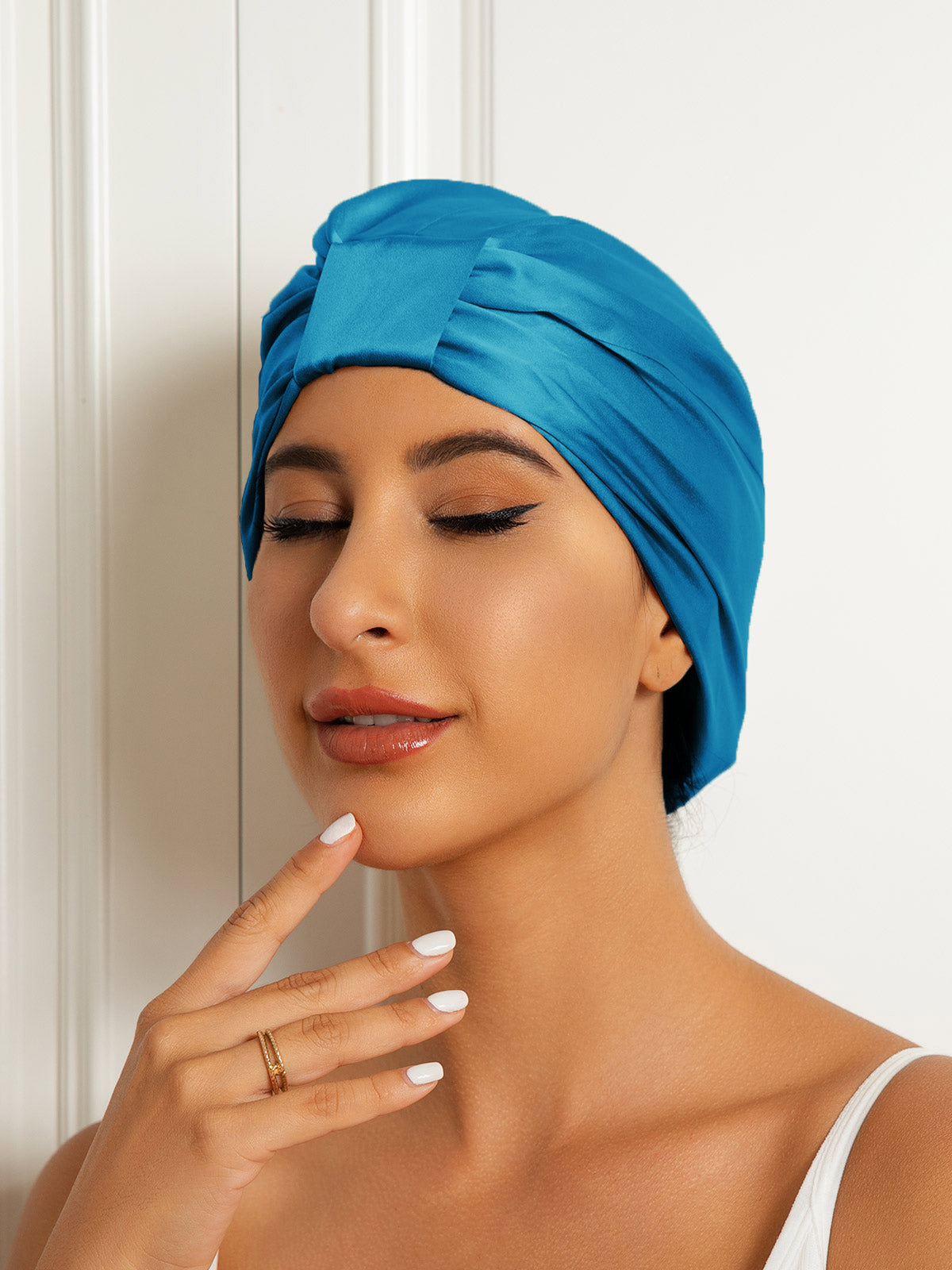 Pure Silk Double Layer Night Turban Sleep Cap