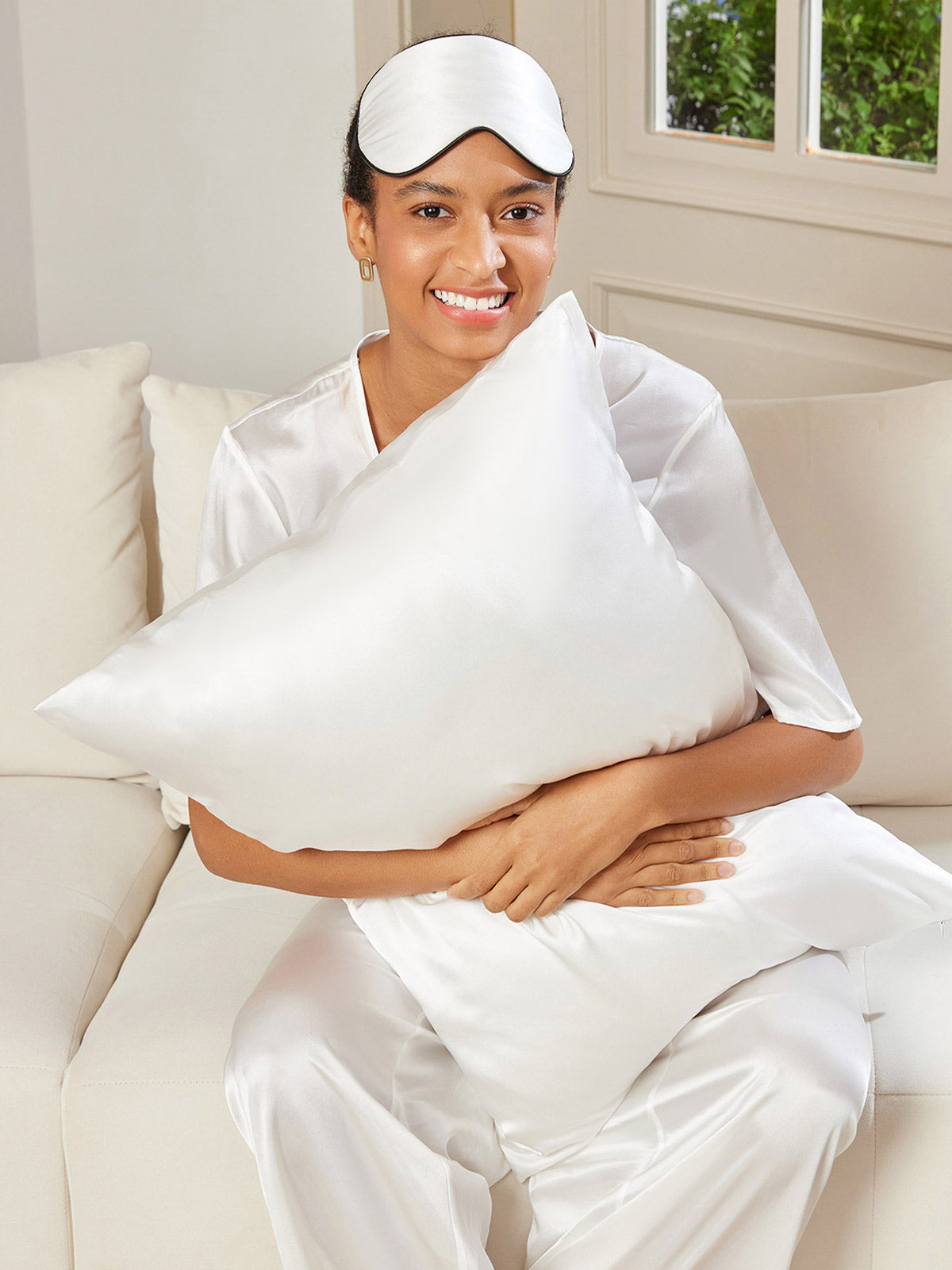 SilkSilky US 22Momme Pure Silk Pillowcase Set White 001