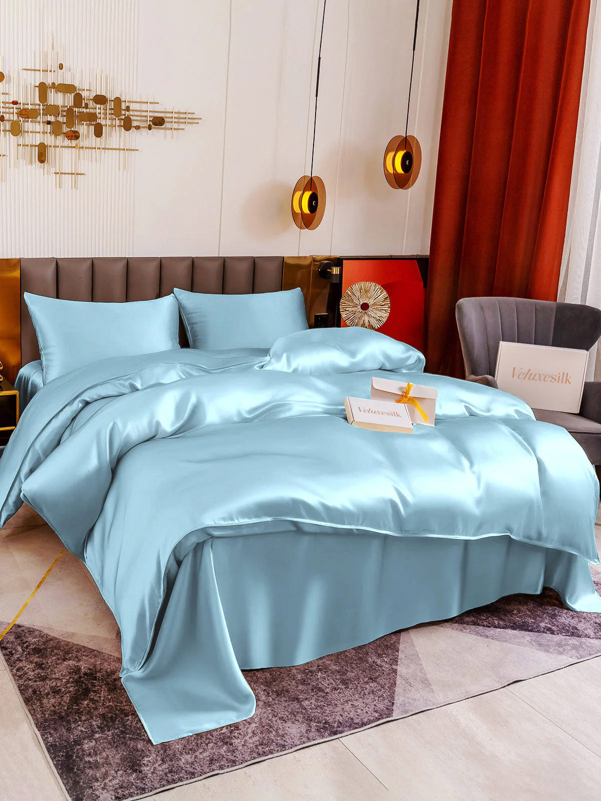 Silk Bed Set - Cooling all Night in Hot Summer (4Pcs Set)