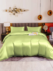 19Momme 4Pcs Silk Set Duvet Cover+Fitted Sheet+2x Pillowcases