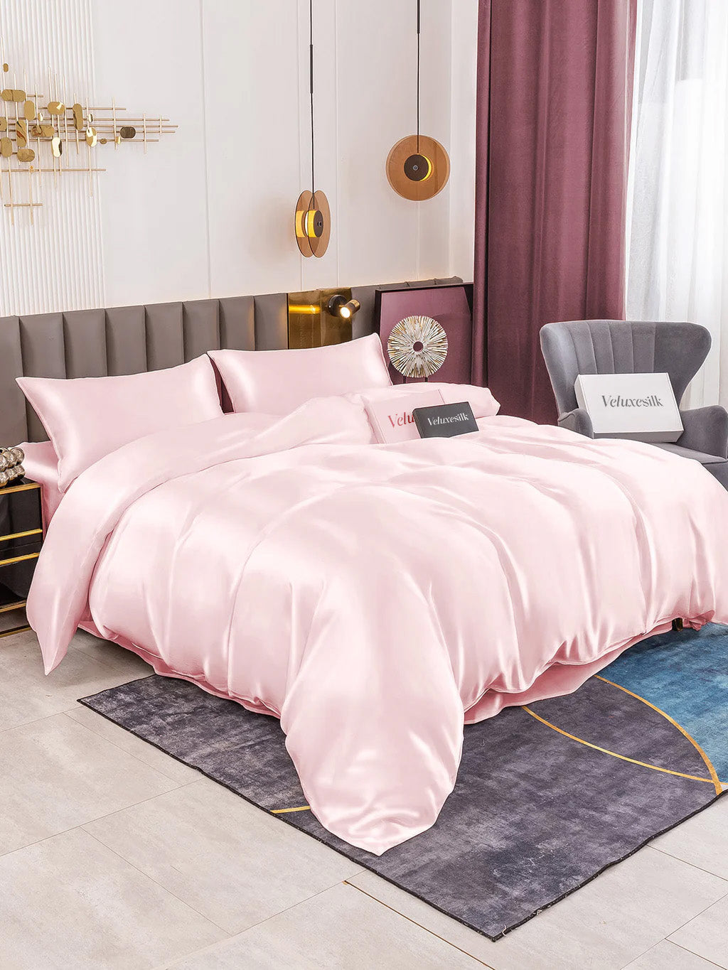 Silk Bed Set - Cooling all Night in Hot Summer (4Pcs Set)