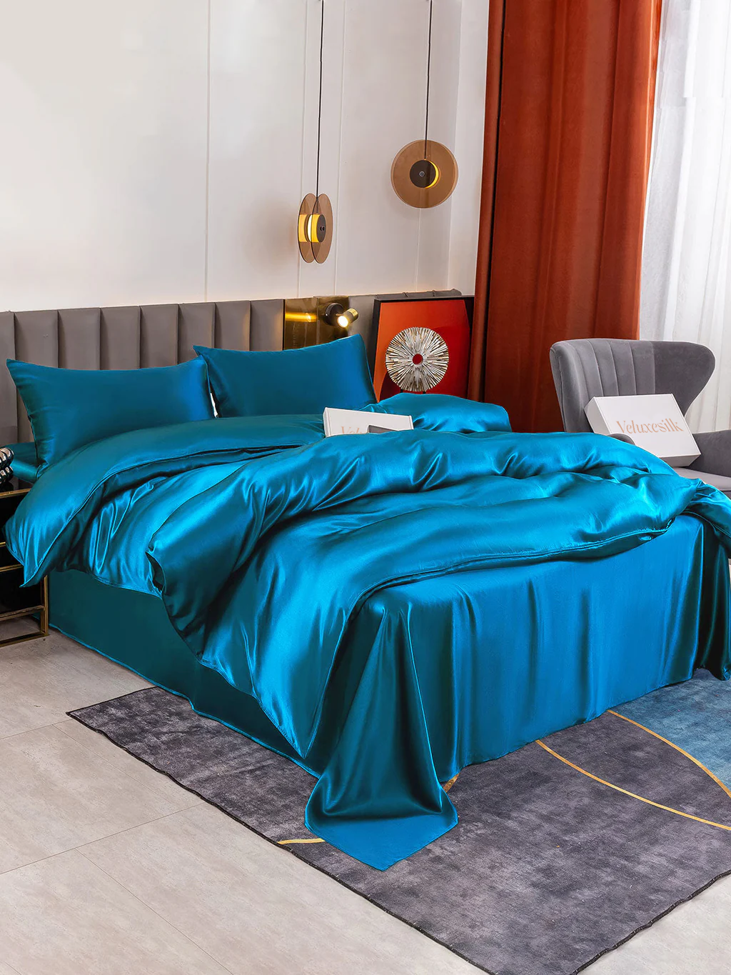 Silk Bed Set - Cooling all Night in Hot Summer (4Pcs Set)